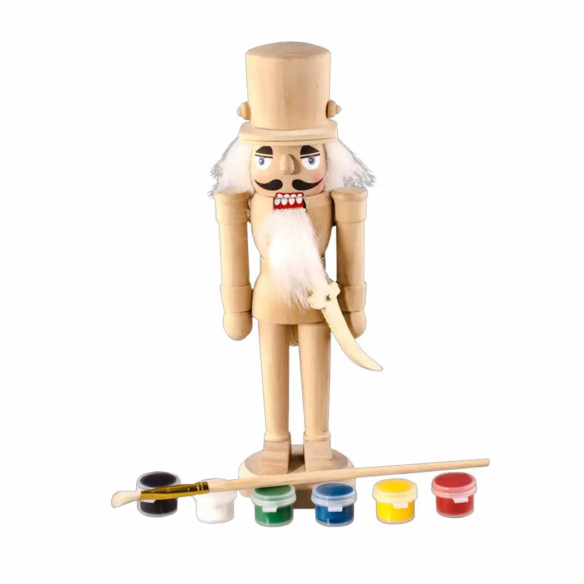 KNOX Nussknacker Bastelset 19cm - mit Pinsel & 6 Farben