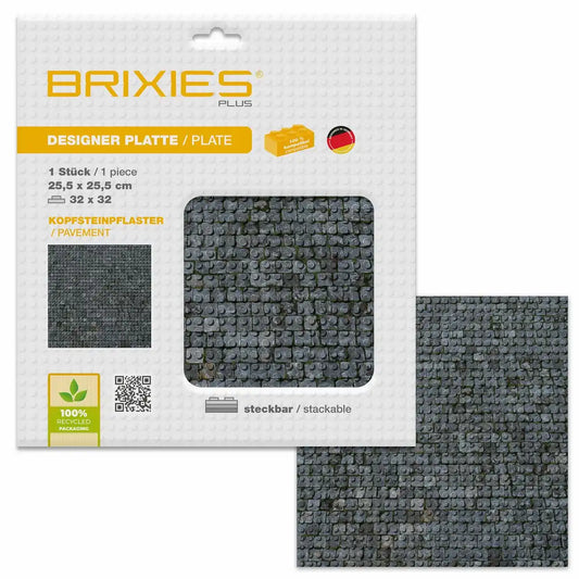 BRIXIES Bodenplatte Kopfsteinpflaster 32x32cm