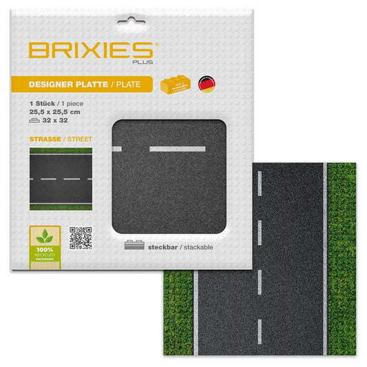 BRIXIES Bodenplatte Straße Gerade 32x32cm