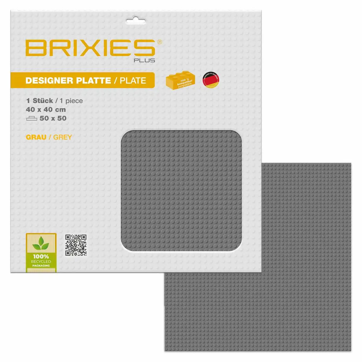 BRIXIES Bodenplatte Basic grau 50x50cm