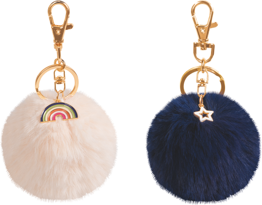 Schlüsselanhänger Heaven Plüsch | beige/midnight blue