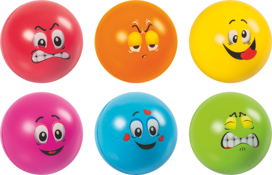 Stressball mit 6 lustigen Motiven - Anti-Stress-Ball