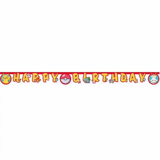 Pokémon Happy Birthday Banner – Geburtstagsparty Deko