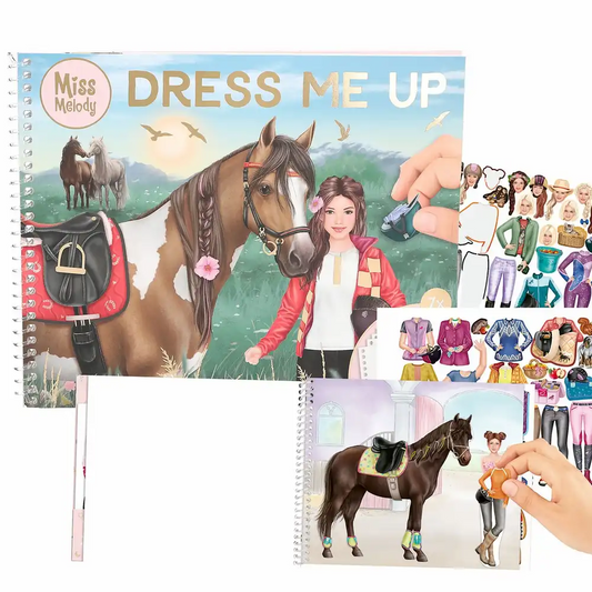 DEPESCHE Miss Melody Stickerbuch - Pferde Dress Me Up mit 7 Stickerbogen