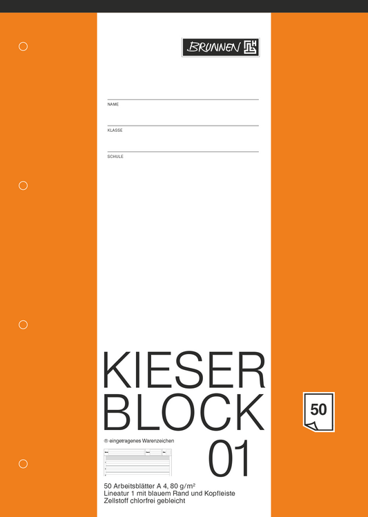 KIESER Schreibheft A4 - Lineatur 1 mit Kontrastlineatur - Premium Qualität