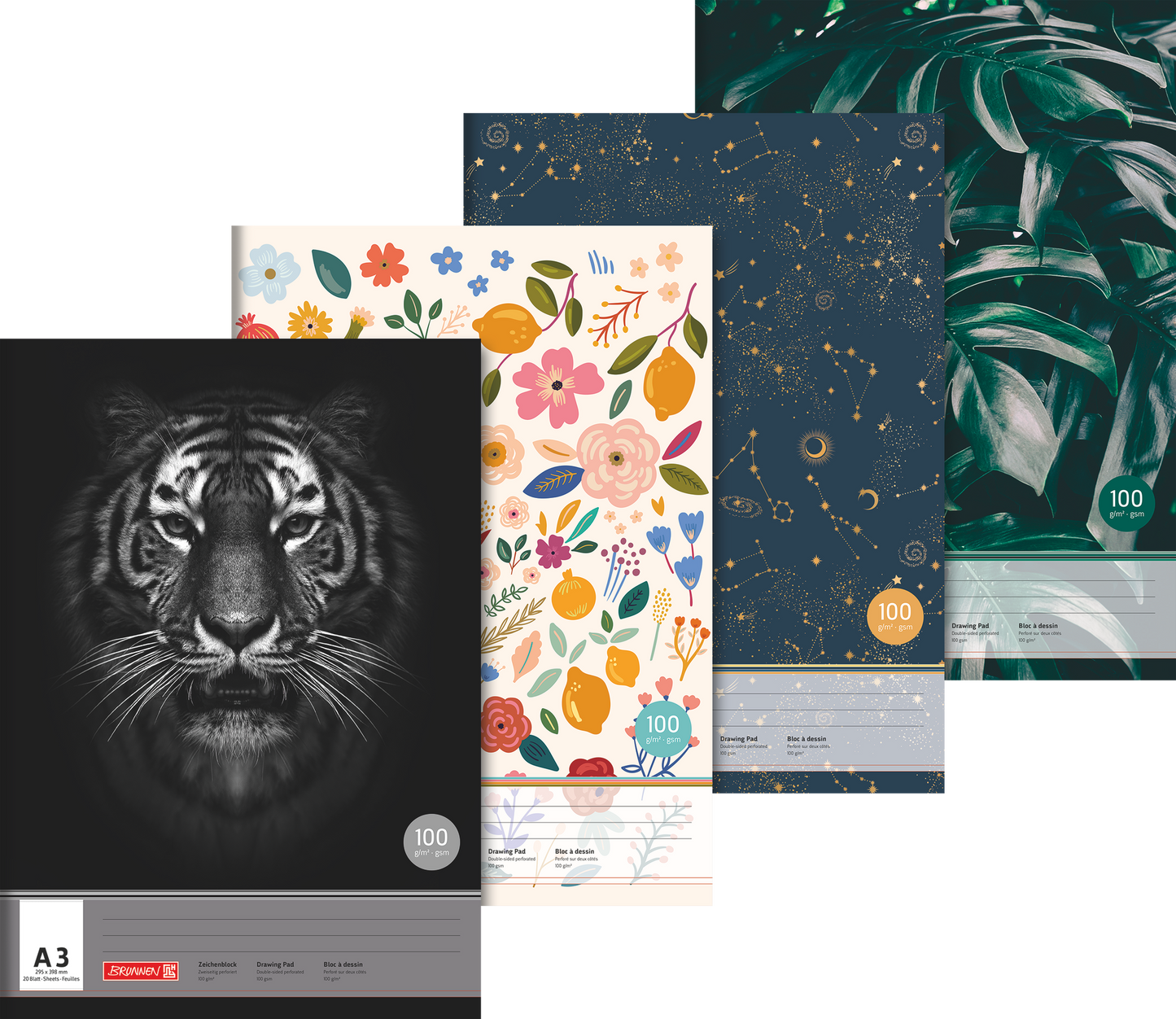 BRUNNEN Zeichenblock A3 - Premium Papier für kreative Projekte