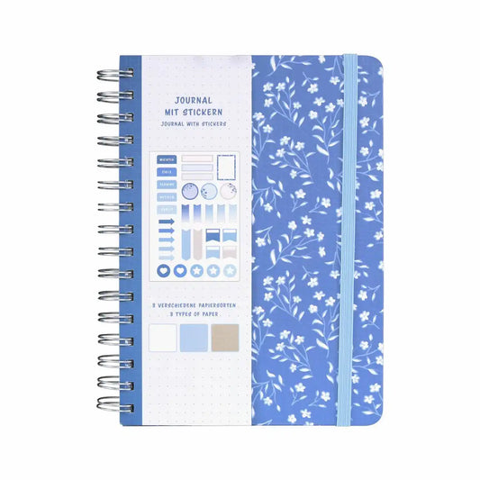 Idena Notizbuch Floral Spiralbindung A5 gepunktet 78 Blatt 120g/m²