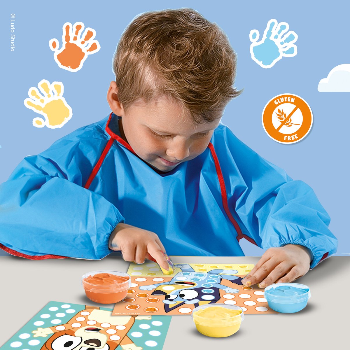 Bluey Fingerabdruck-Kunstwerk - Kreatives Bastelset für Kinder