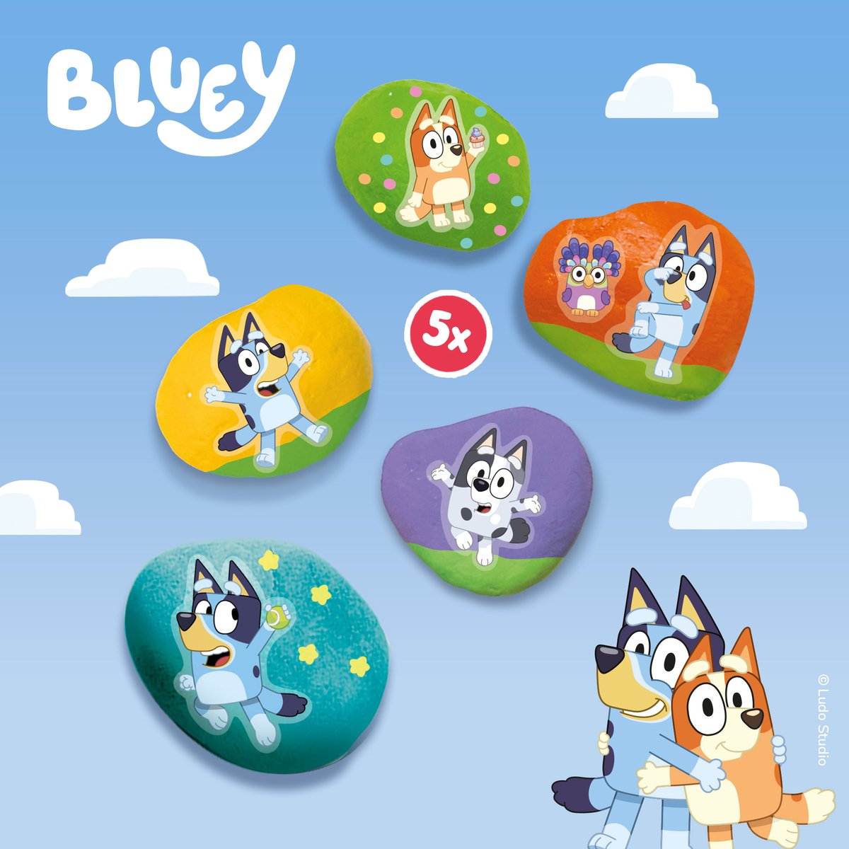Bluey Steine bemalen - Kreativ-Set für Kinder