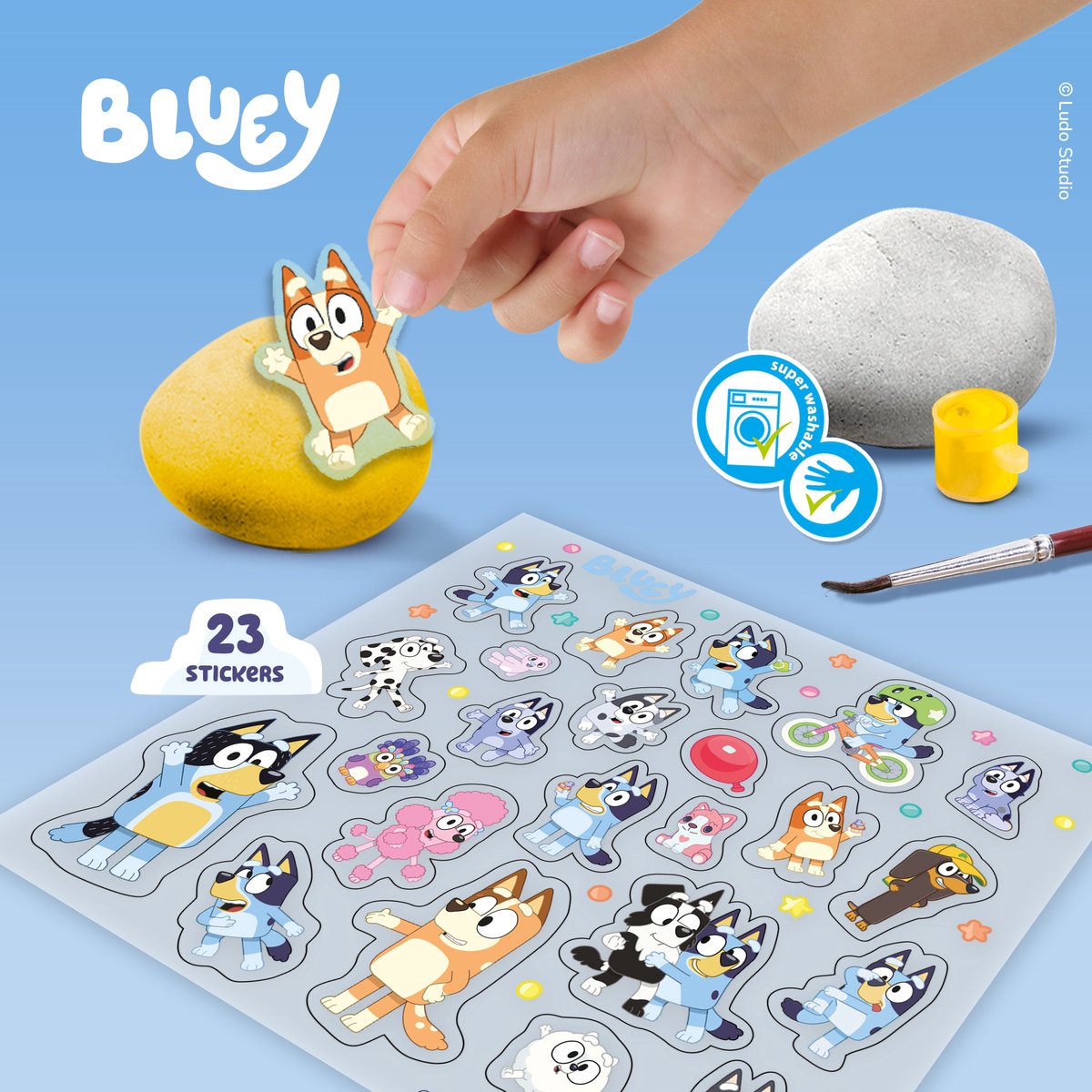 Bluey Steine bemalen - Kreativ-Set für Kinder