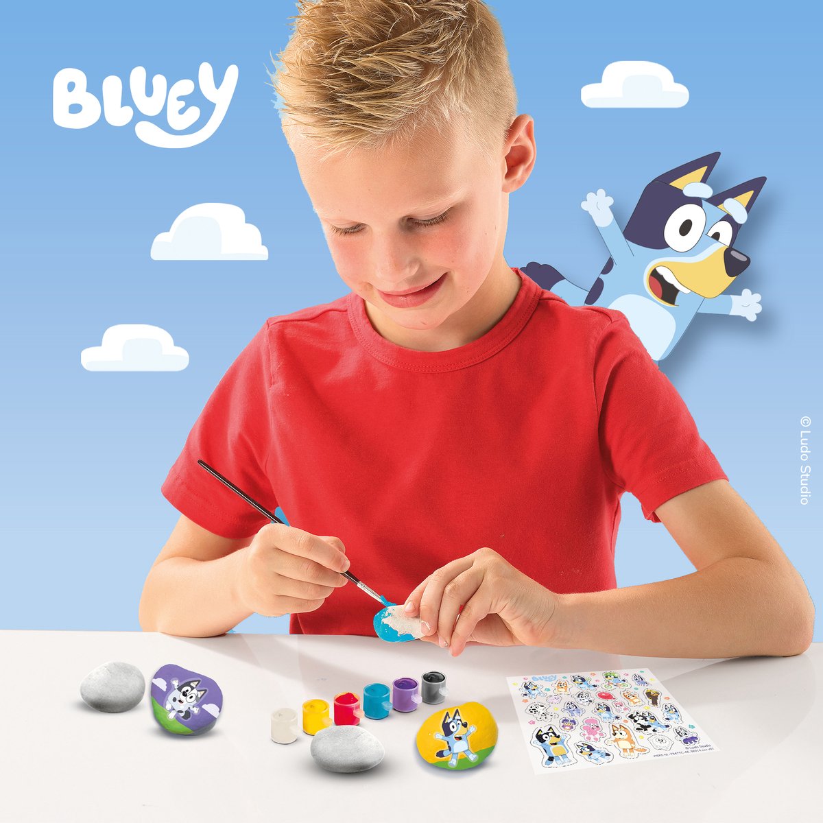Bluey Steine bemalen - Kreativ-Set für Kinder