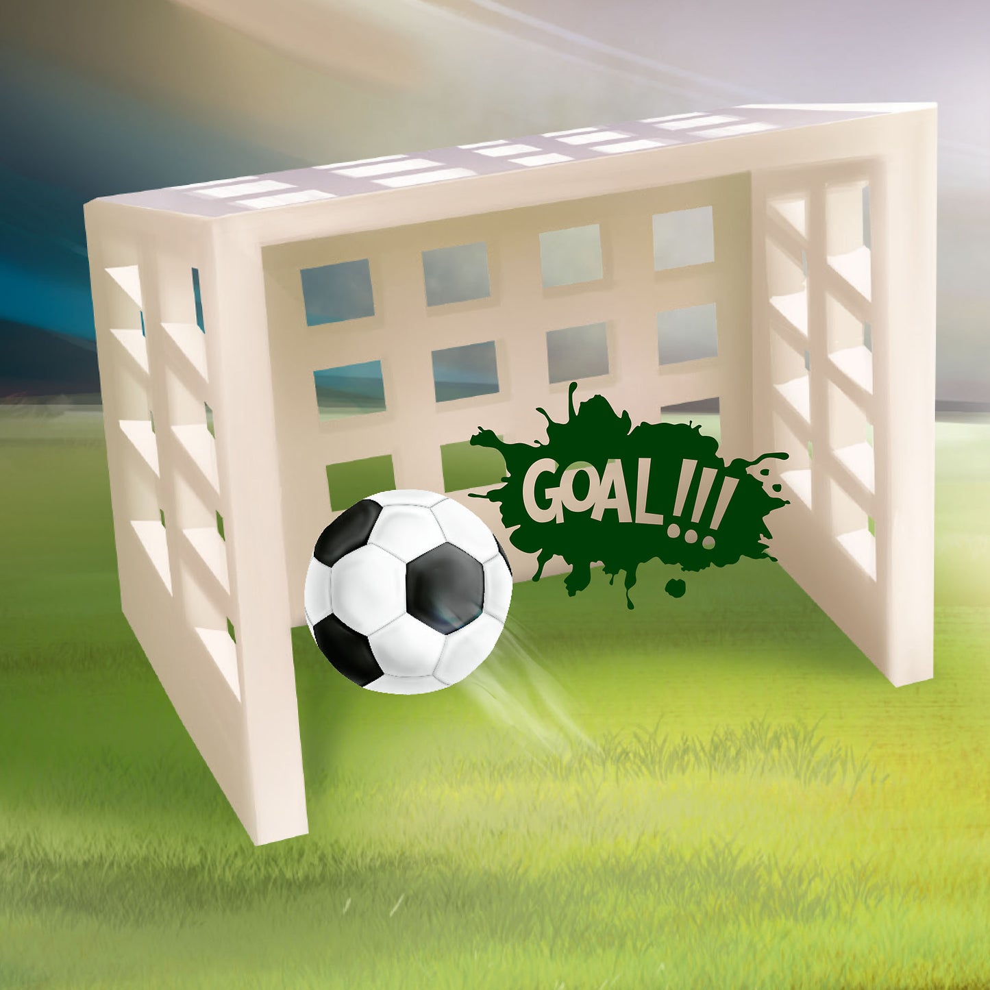 Action World Fußball Radiergummi-Set – Tor + 3 Bälle