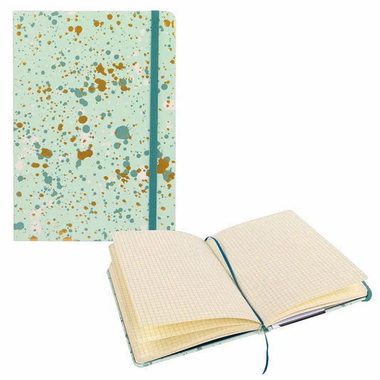 Idena Notizbuch Sparkle Premium kariert mint 14x20cm - Hochwertiges Schreibbuch
