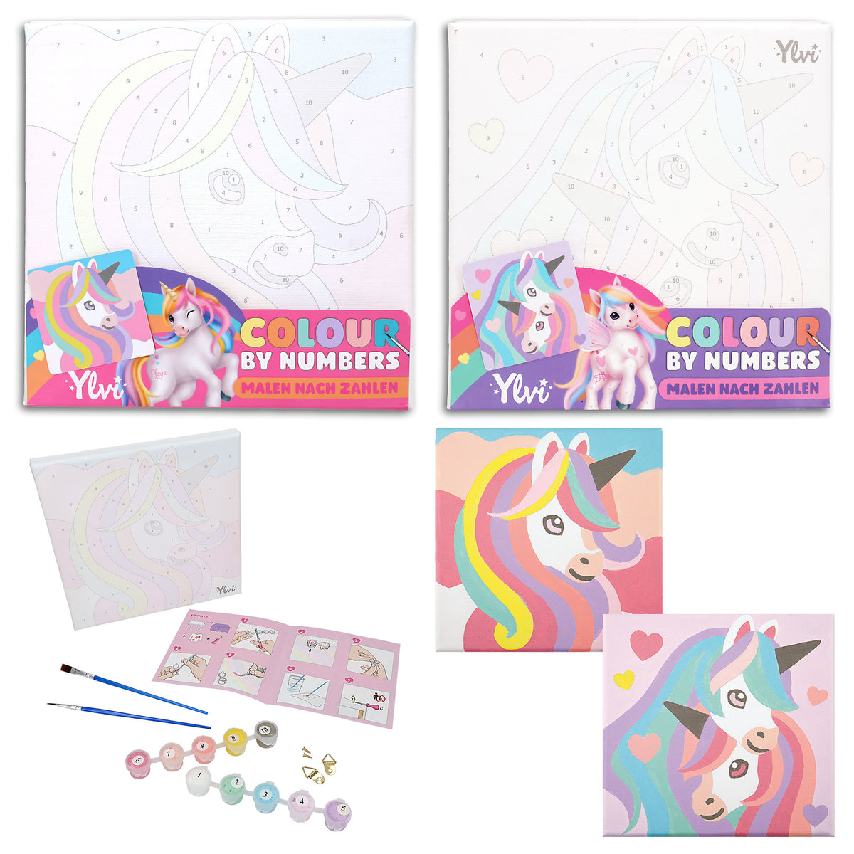 Ylvi Einhorn Malen nach Zahlen, 1 von 2 Designs zuf\u00e4llig