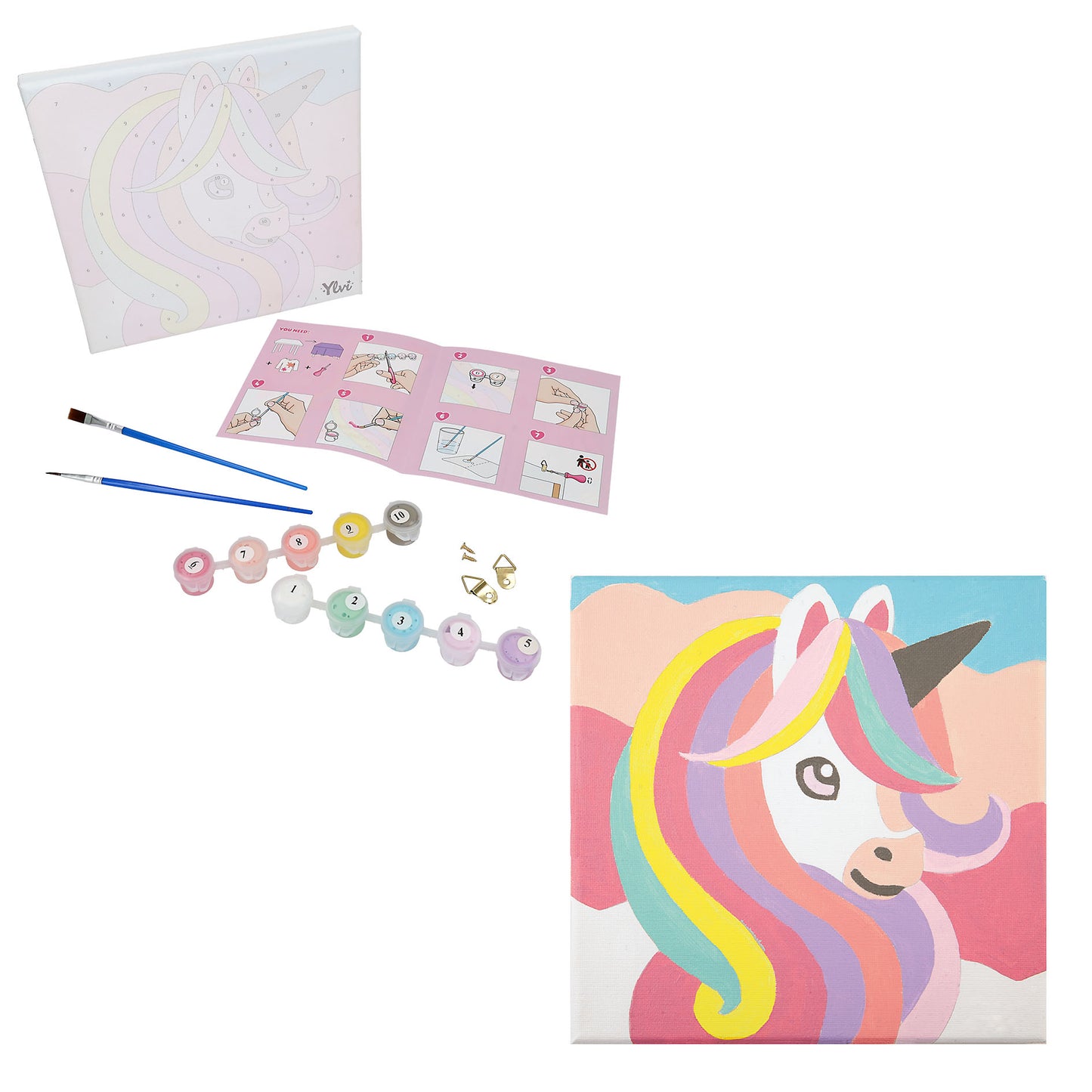 Ylvi Einhorn Malen nach Zahlen, 1 von 2 Designs zuf\u00e4llig