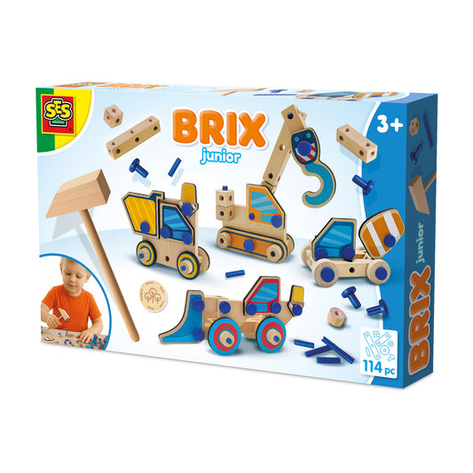 SES Creative Brix Junior – Baufahrzeuge, 4 Fahrzeuge bauen
