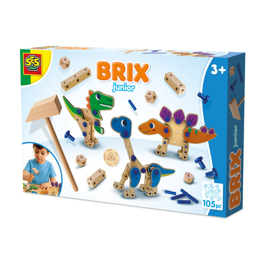 SES Creative Brix Junior – Dinos, 3 Dinosaurier bauen
