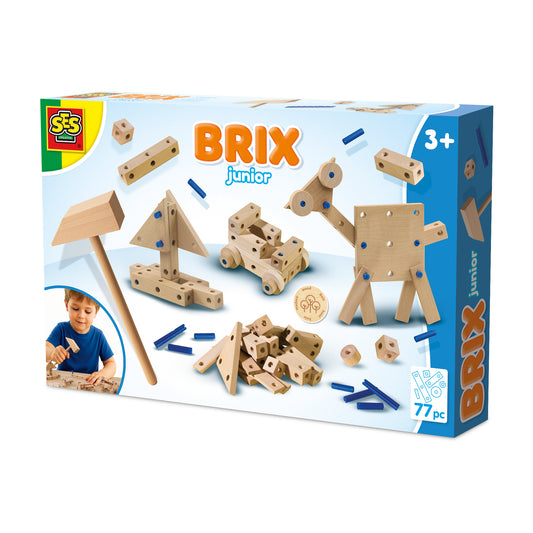 SES Creative Brix Junior – Konstruktionsset, 46 Holzteile