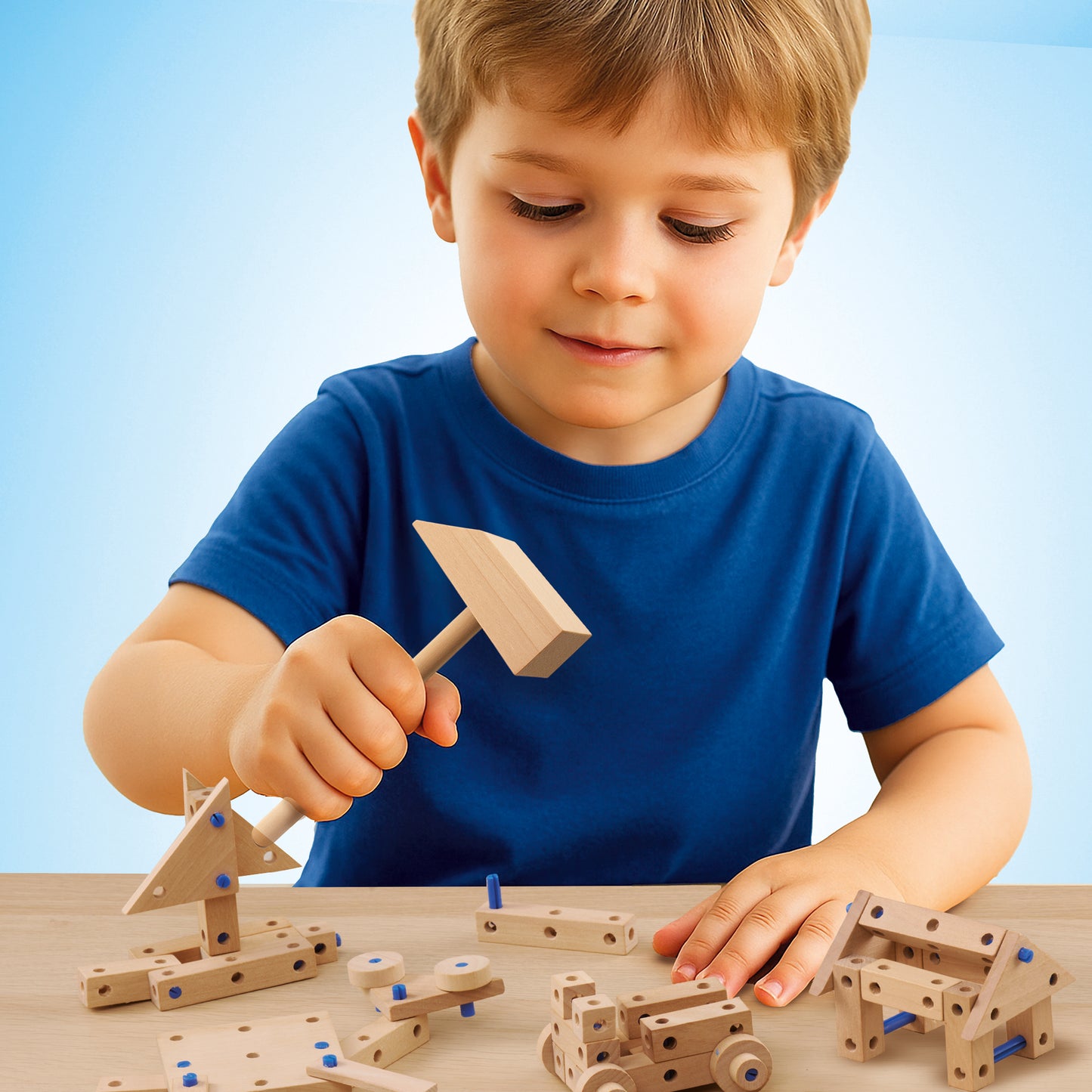 SES Creative Brix Junior – Konstruktionsset, 46 Holzteile