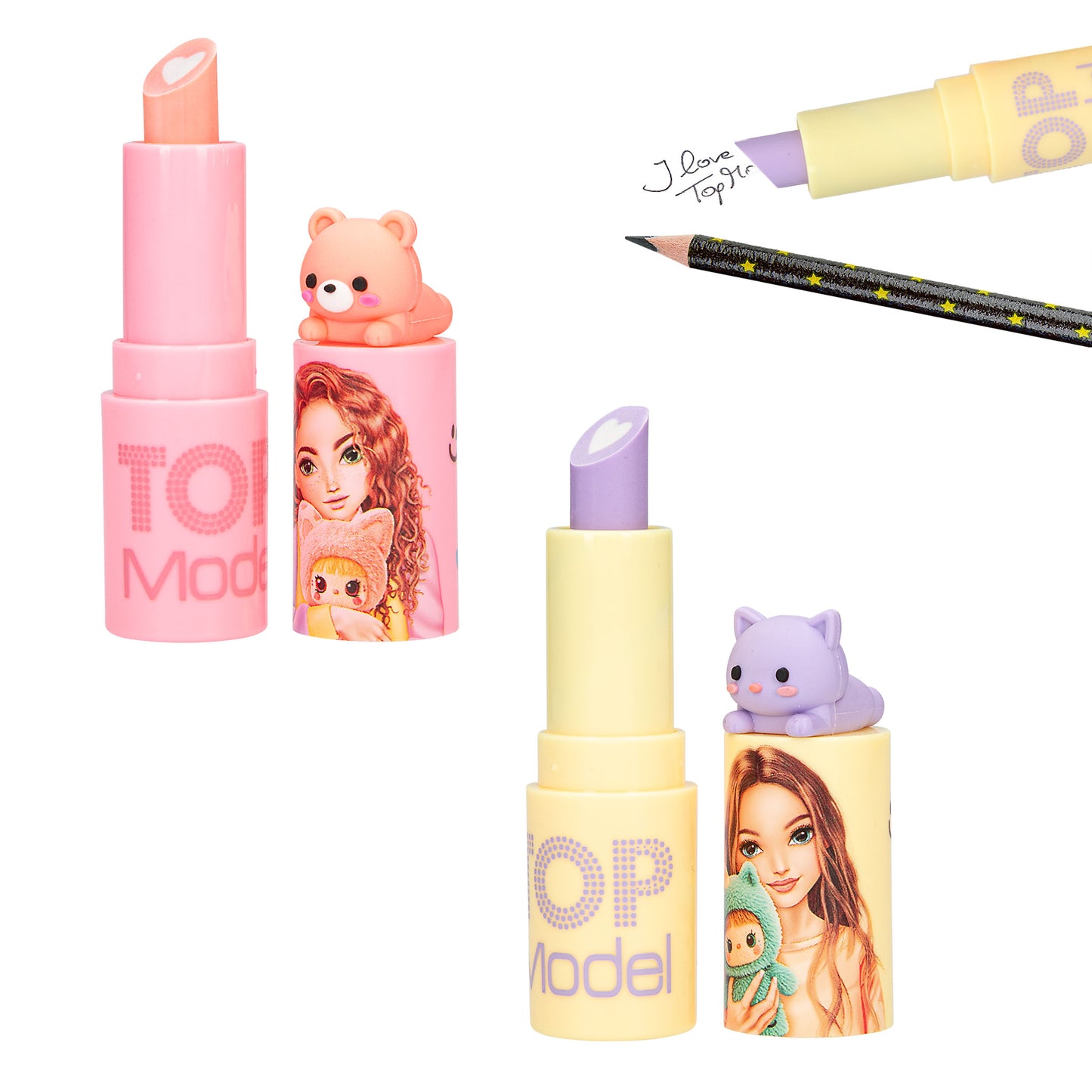 TOPModel Lippenstift Radierer mit Topper – 1 von 2 (zufällig)