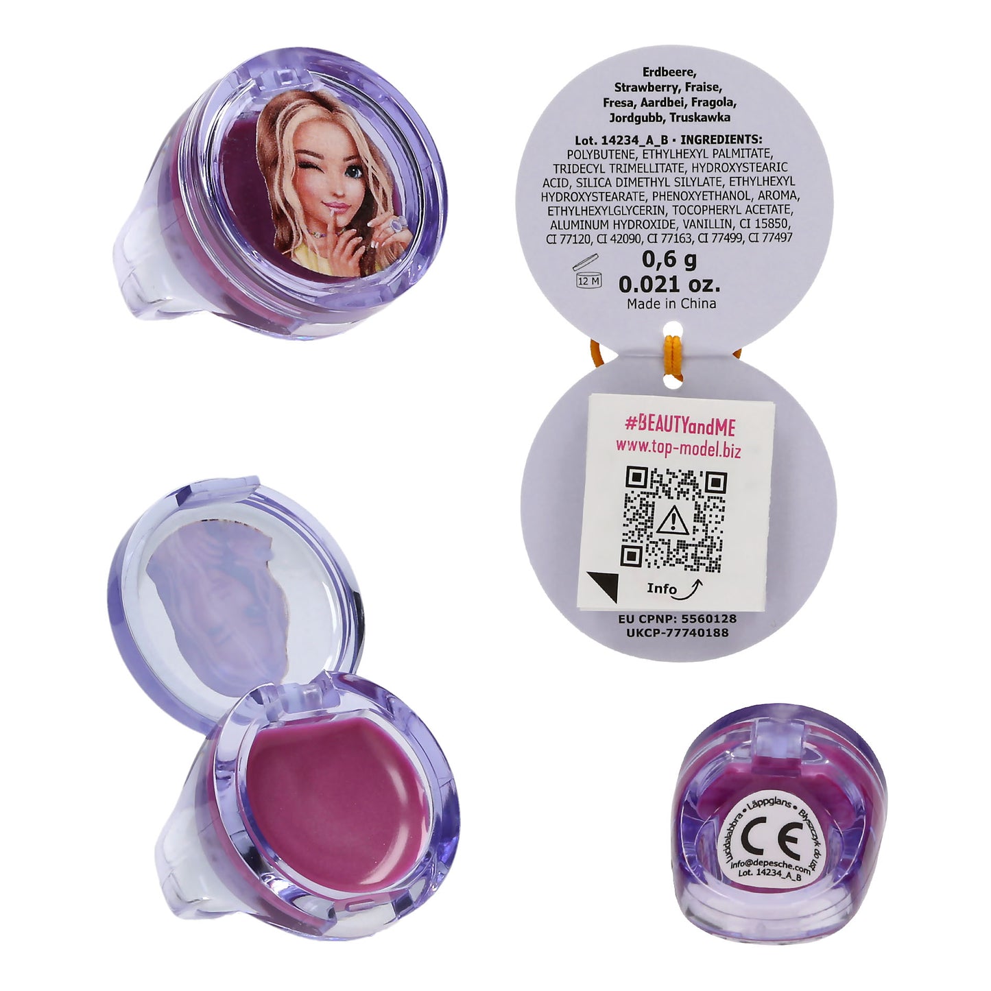 TOPModel Lipgloss Ring GLOW TO GO – 1 von 4 Designs (zufällig)