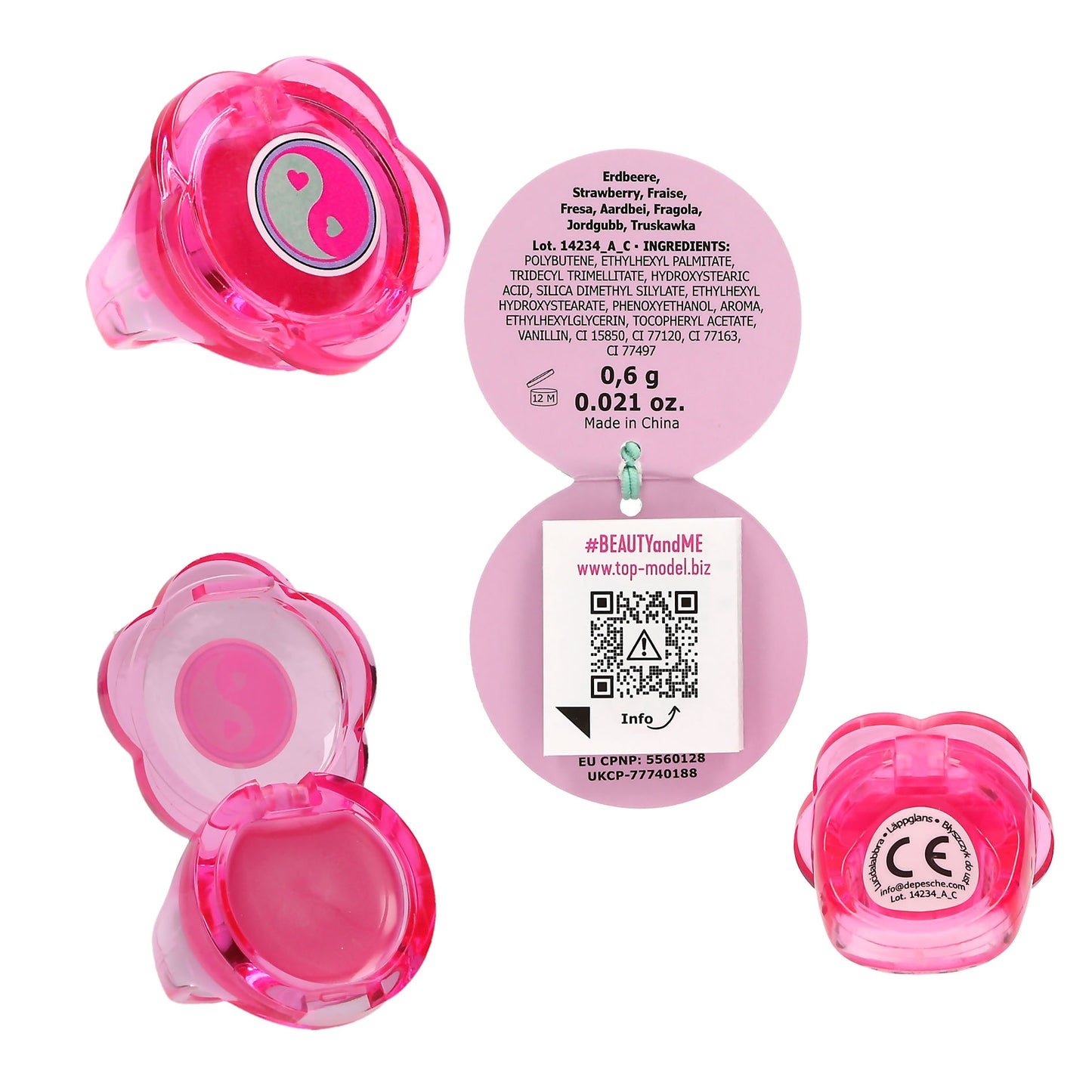 TOPModel Lipgloss Ring GLOW TO GO – 1 von 4 Designs (zufällig)