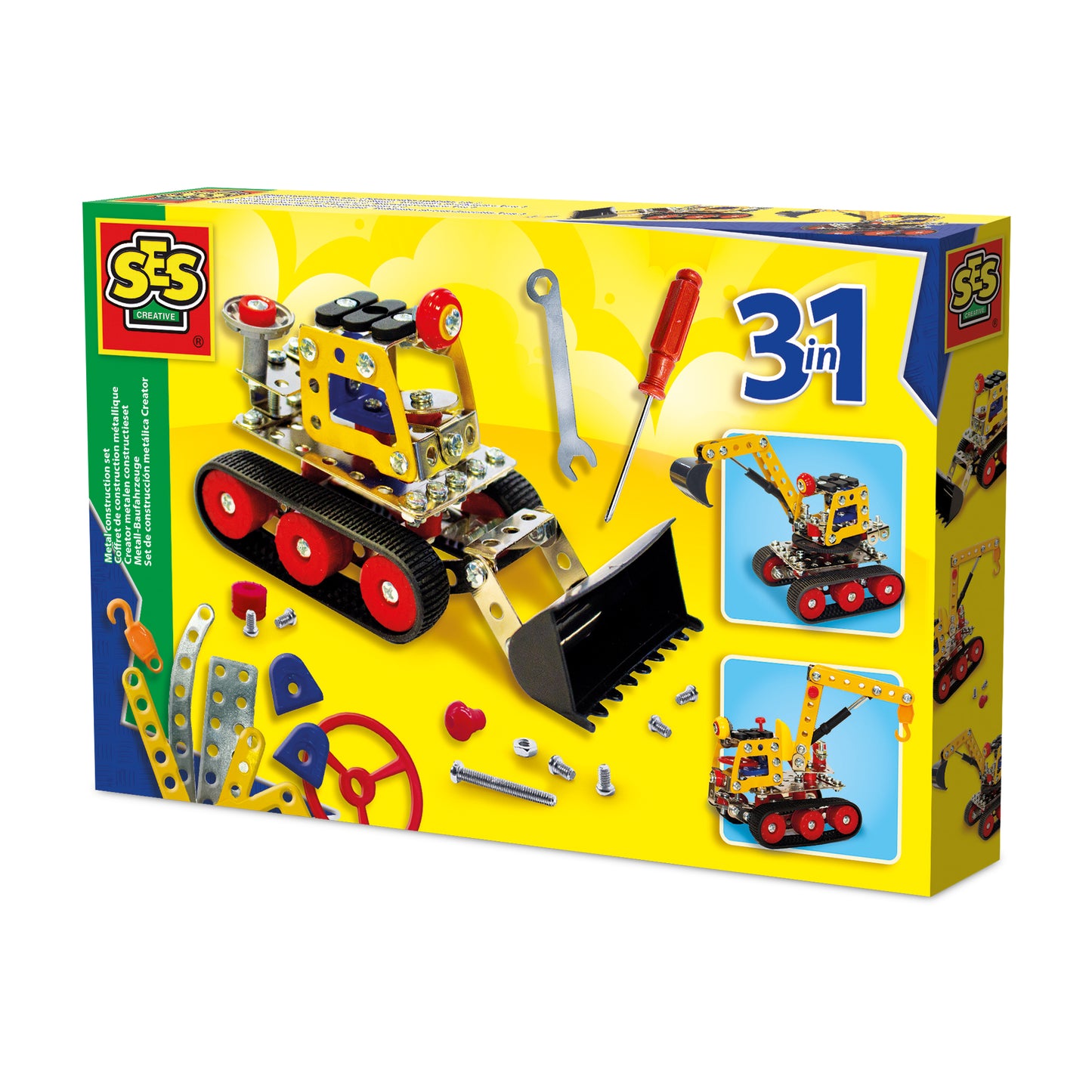 SES Creative Metall-Bausatz Baufahrzeuge 3-in-1, 217 Teile