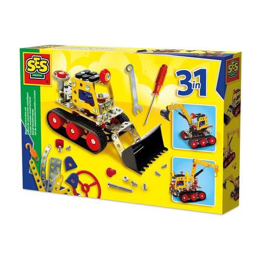 SES Creative Metall-Bausatz Baufahrzeuge 3-in-1, 217 Teile
