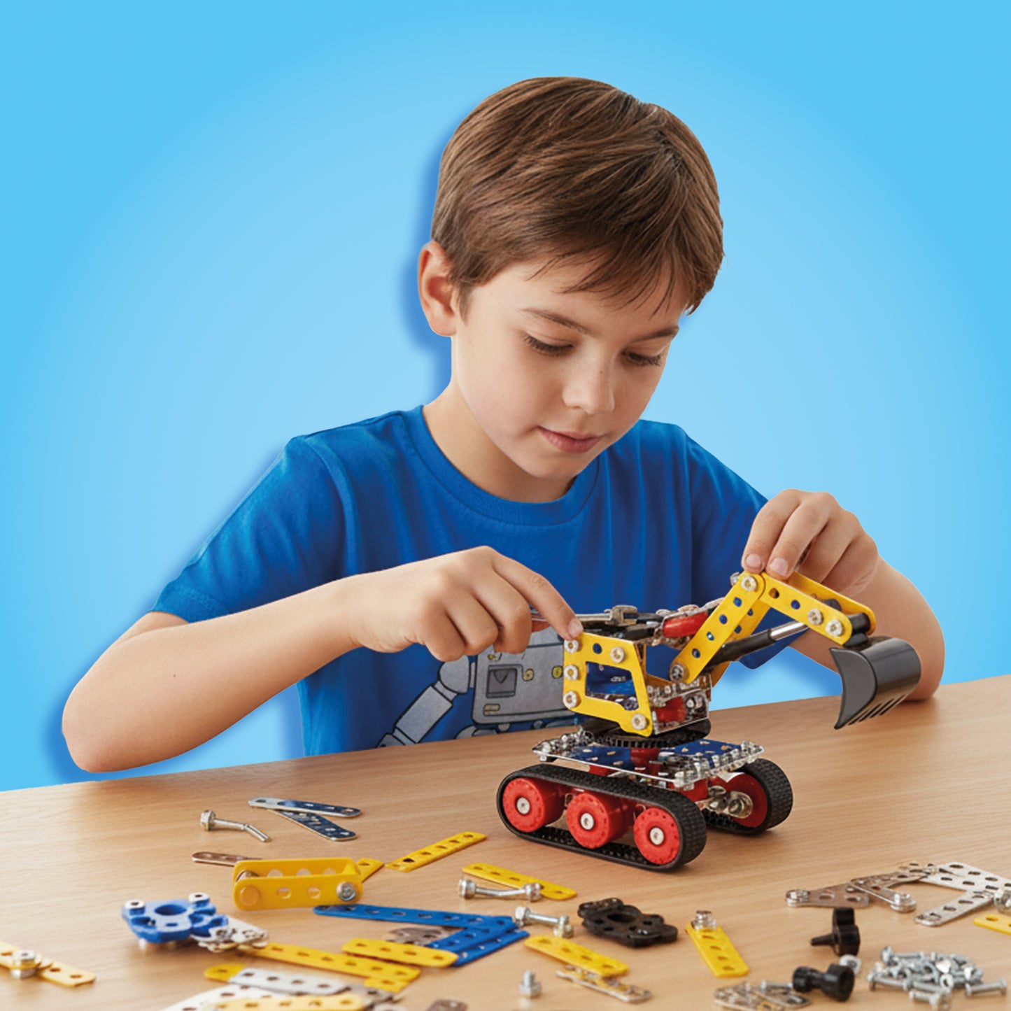 SES Creative Metall-Bausatz Baufahrzeuge 3-in-1, 217 Teile