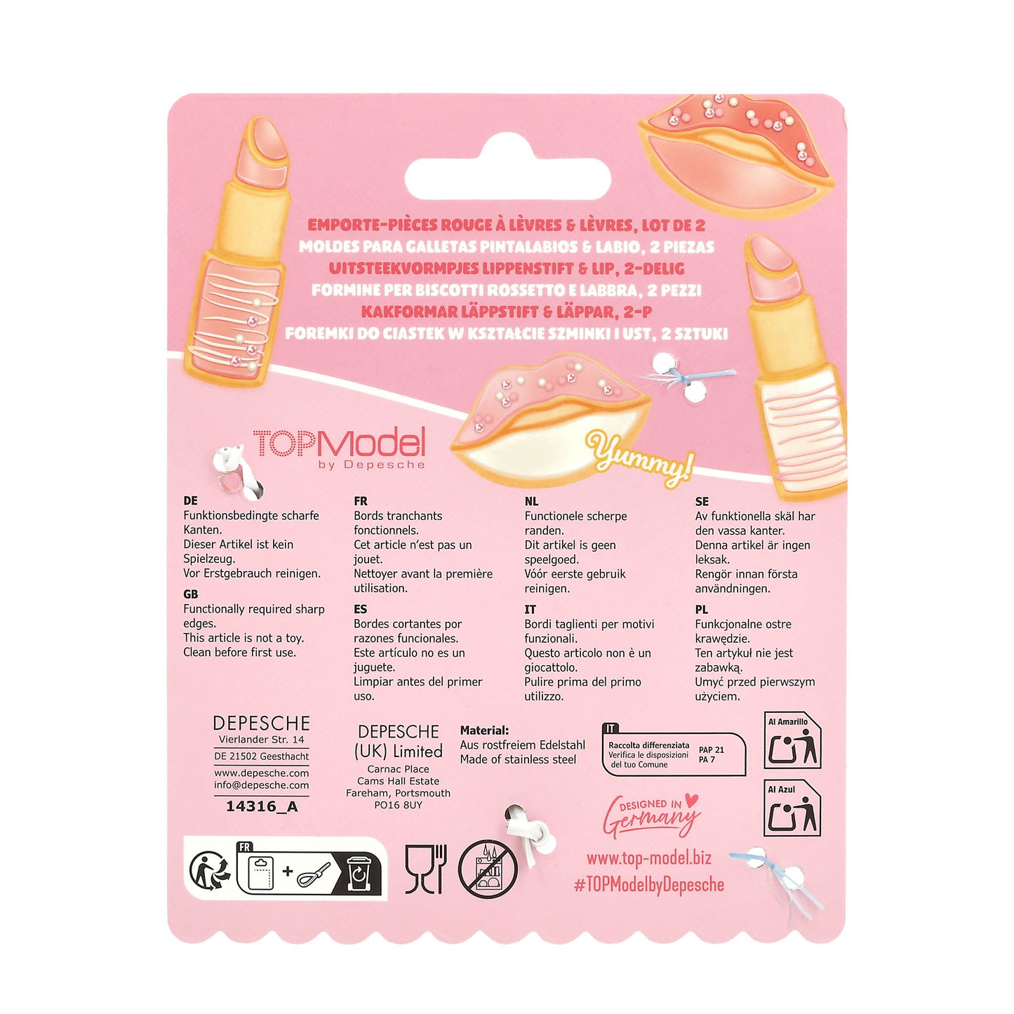 TOPModel BAKE and CREATE Ausstecher Lippenstift & Lippe