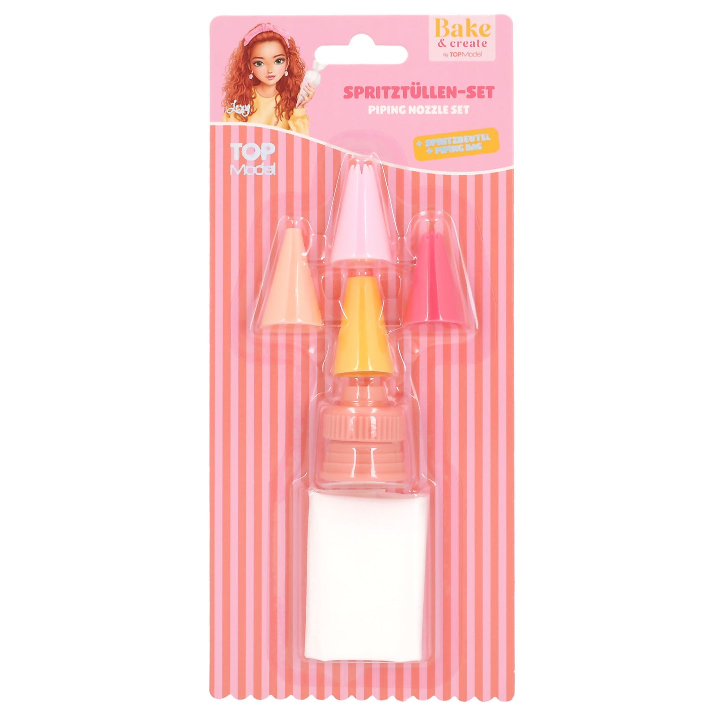 TOPModel Bake & Create Spritztüllen-Set mit Spritzbeutel, 4 Tüll