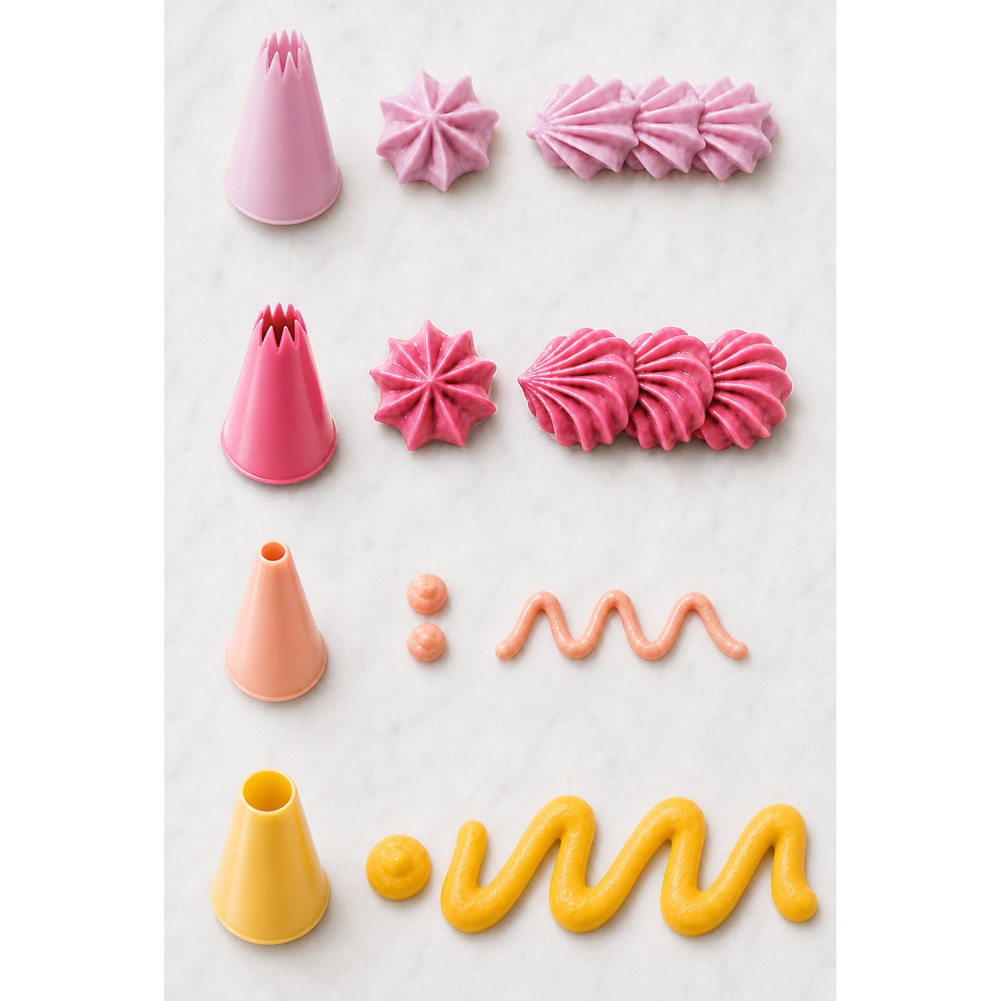 TOPModel Bake & Create Spritztüllen-Set mit Spritzbeutel, 4 Tüll