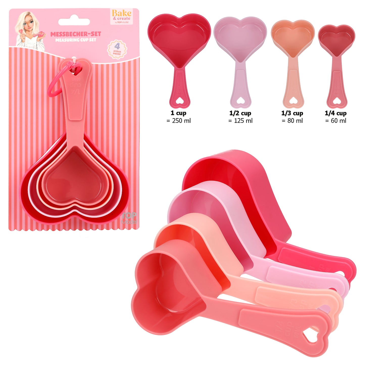 TOPModel Messbecher Set Herzen BAKE and CREATE
