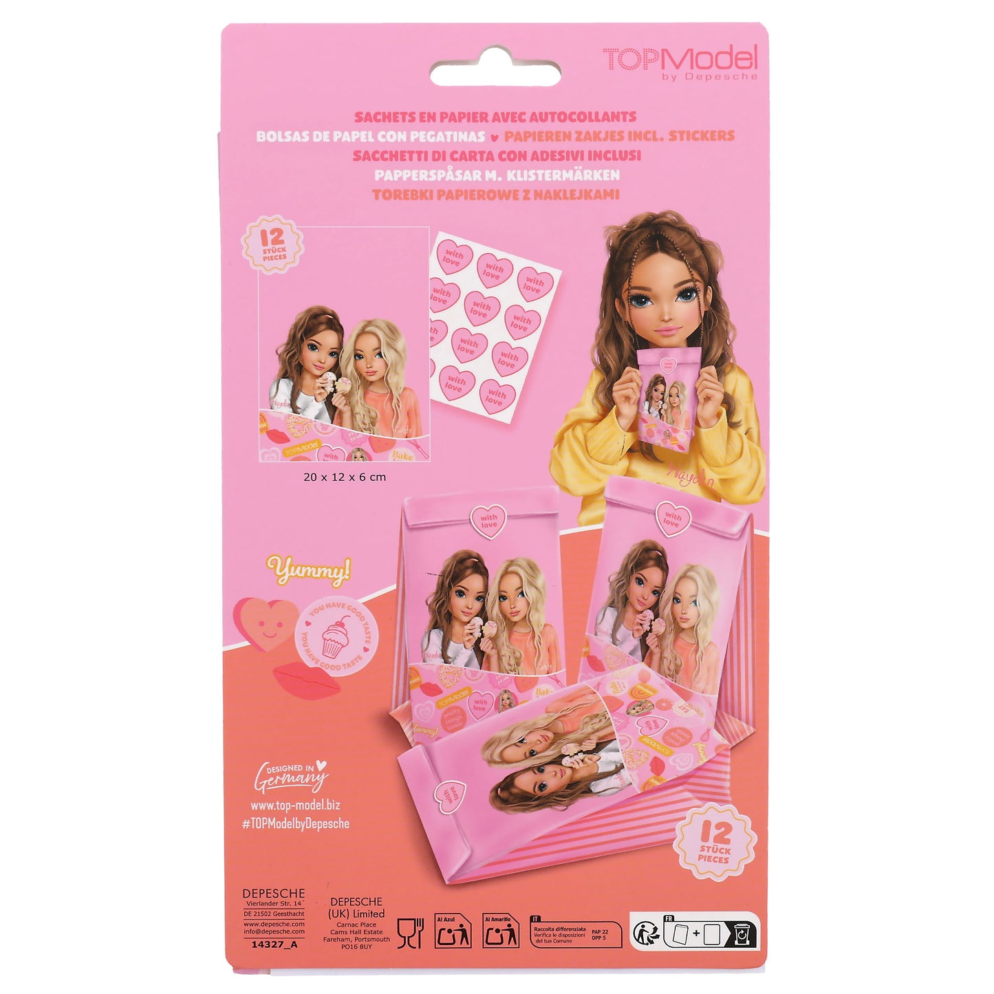 TOPModel Papiertüten Bake & Create – 12 Stück, Design zufällig