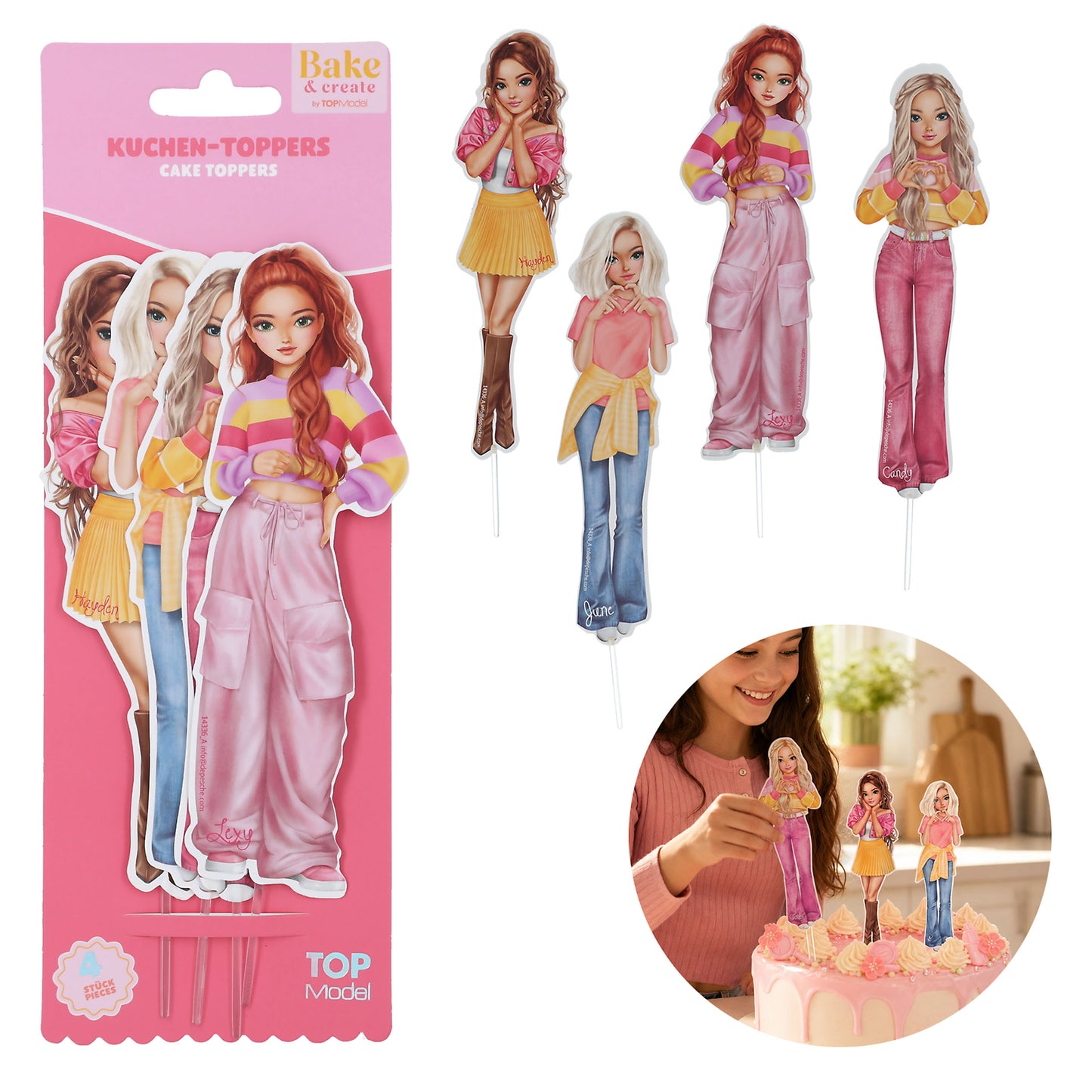TOPModel Kuchen-Topper BAKE and CREATE – 4 Stück