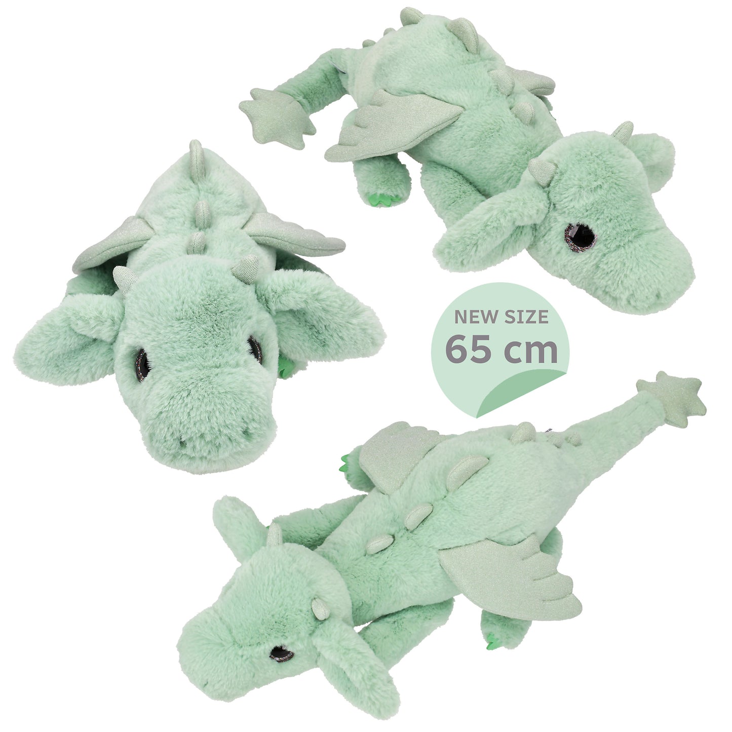 SNUKIS Plüschdrache, grün, 65 cm