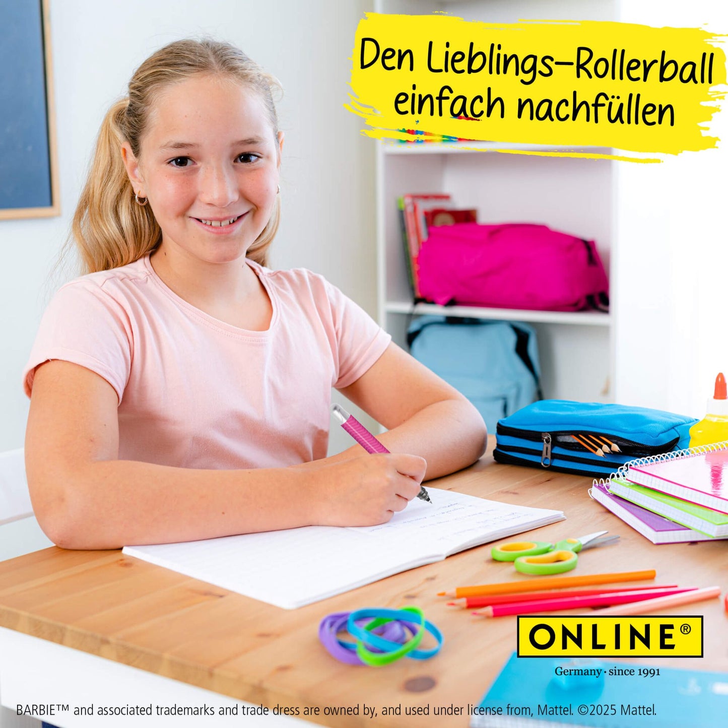 ONLINE College Rollerpen Barbie - Tintenroller mit 0,5 mm Kugel