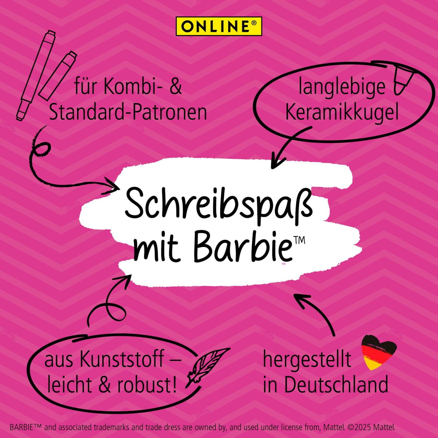 ONLINE College Rollerball Pen Barbie Design