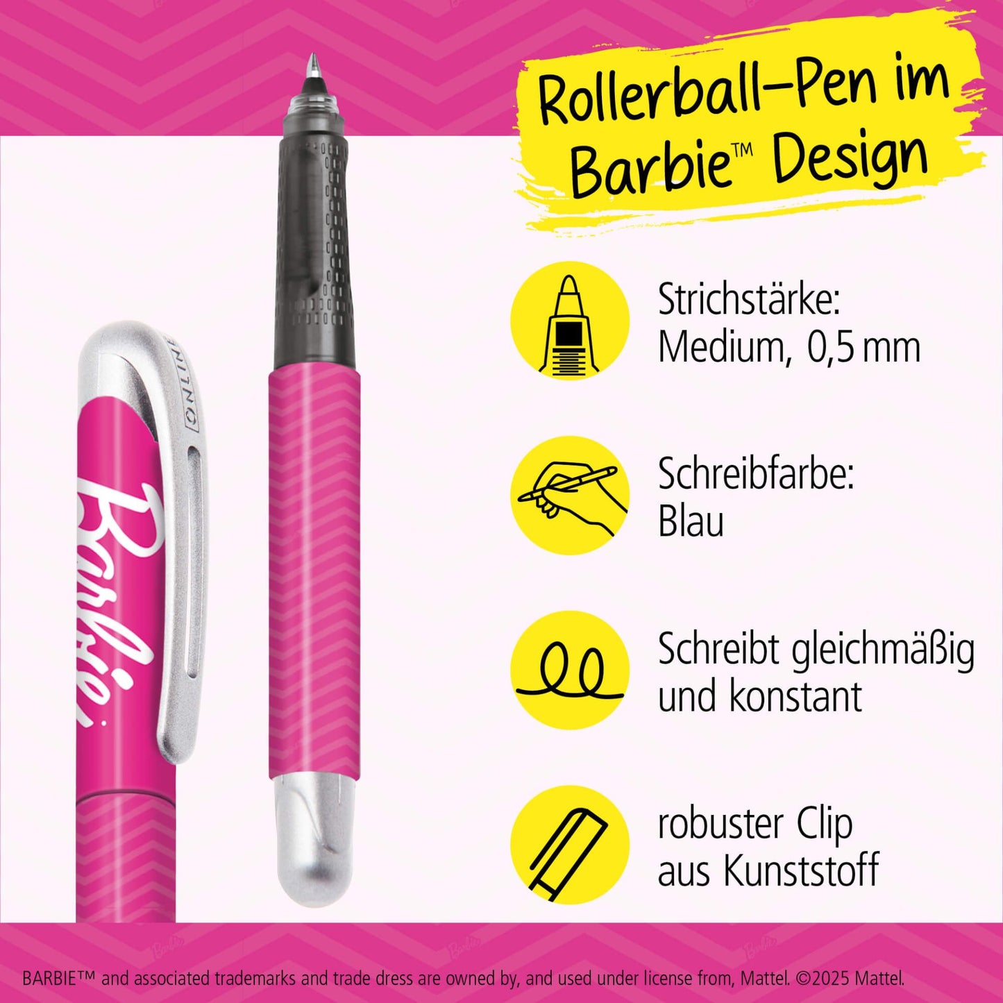 ONLINE College Rollerpen Barbie - Tintenroller mit 0,5 mm Kugel