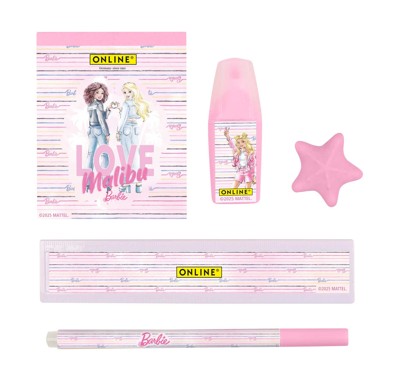 Barbie Schulset mit Mäppchen - 6-teilig