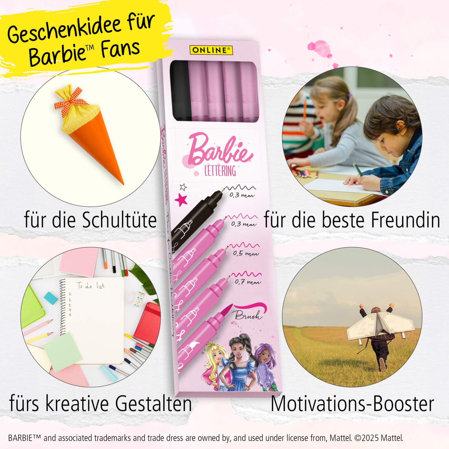 Barbie Lettering Set - Kreatives Schreibset für Kinder