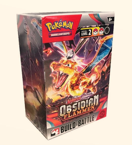 Pokémon Sammelkartenspiel Obsidian Flammen Prerelease Set - 4 Booster Packs Deutsch - Glurak Artwork