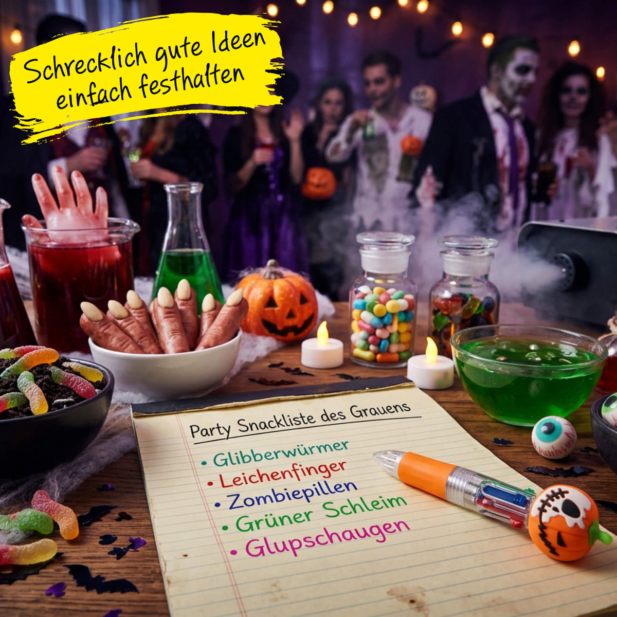 ONLINE PEN Mini 4-Farb-Kugelschreiber Halloween – Motiv zufällig