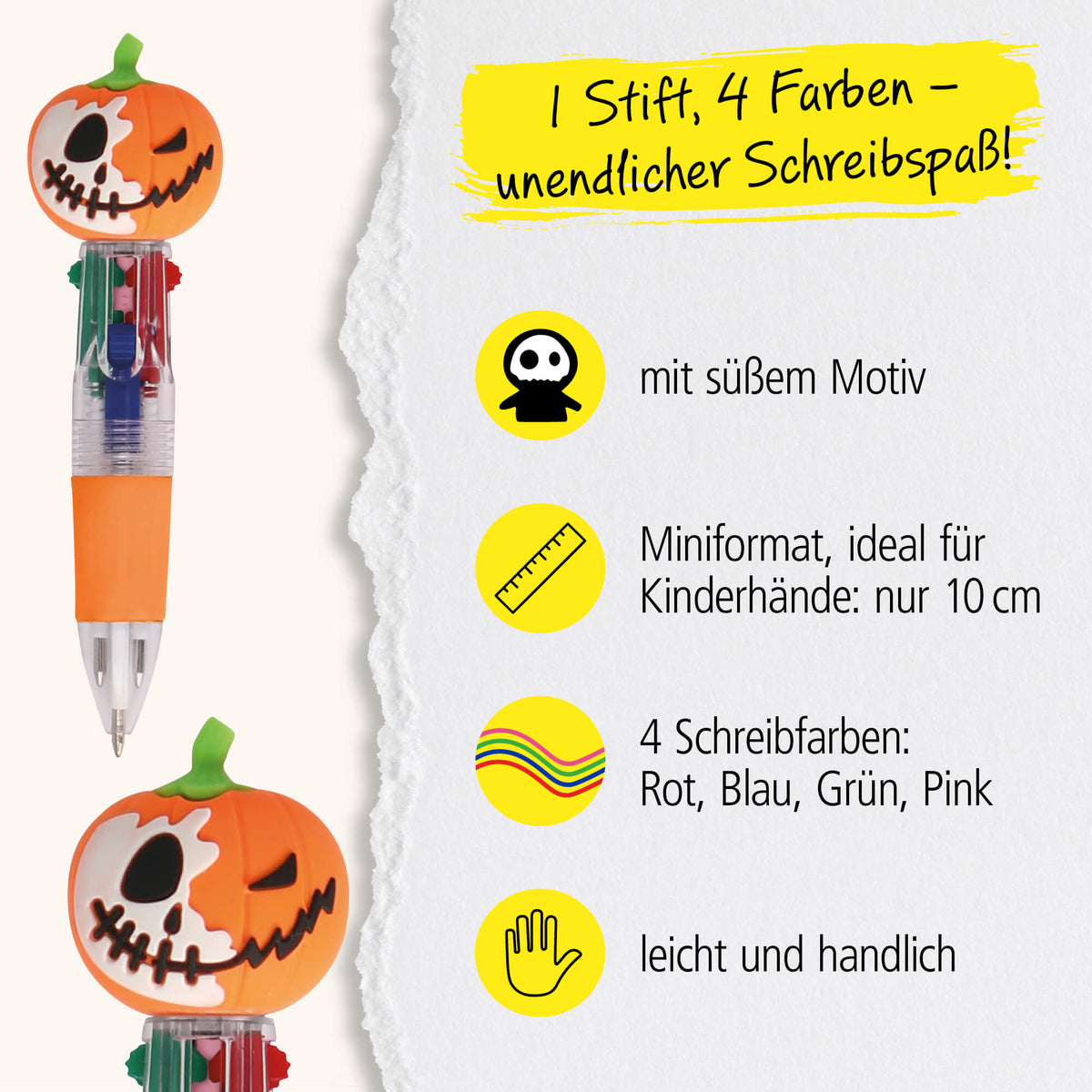 ONLINE PEN Mini 4-Farb-Kugelschreiber Halloween – Motiv zufällig