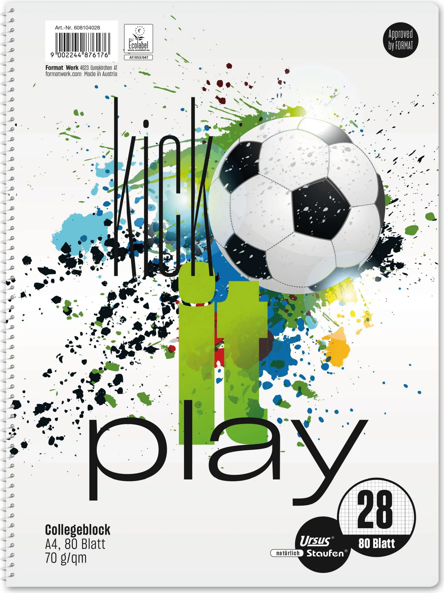 Staufen Collegeblock Fußball WM A4 80Bl - 1 von 2 Designs