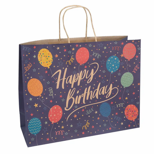 Geschenktasche Happy Birthday Luftballon 33x26x12cm