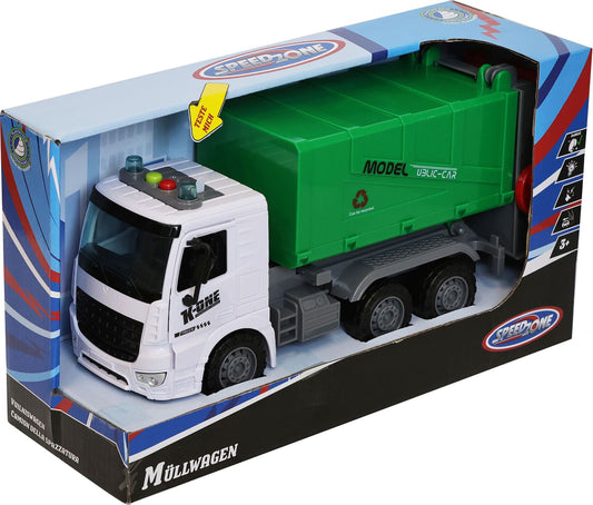 SZ Müllwagen 31cm mit Friktionsantrieb - Speedzone Spielzeugfahrzeug