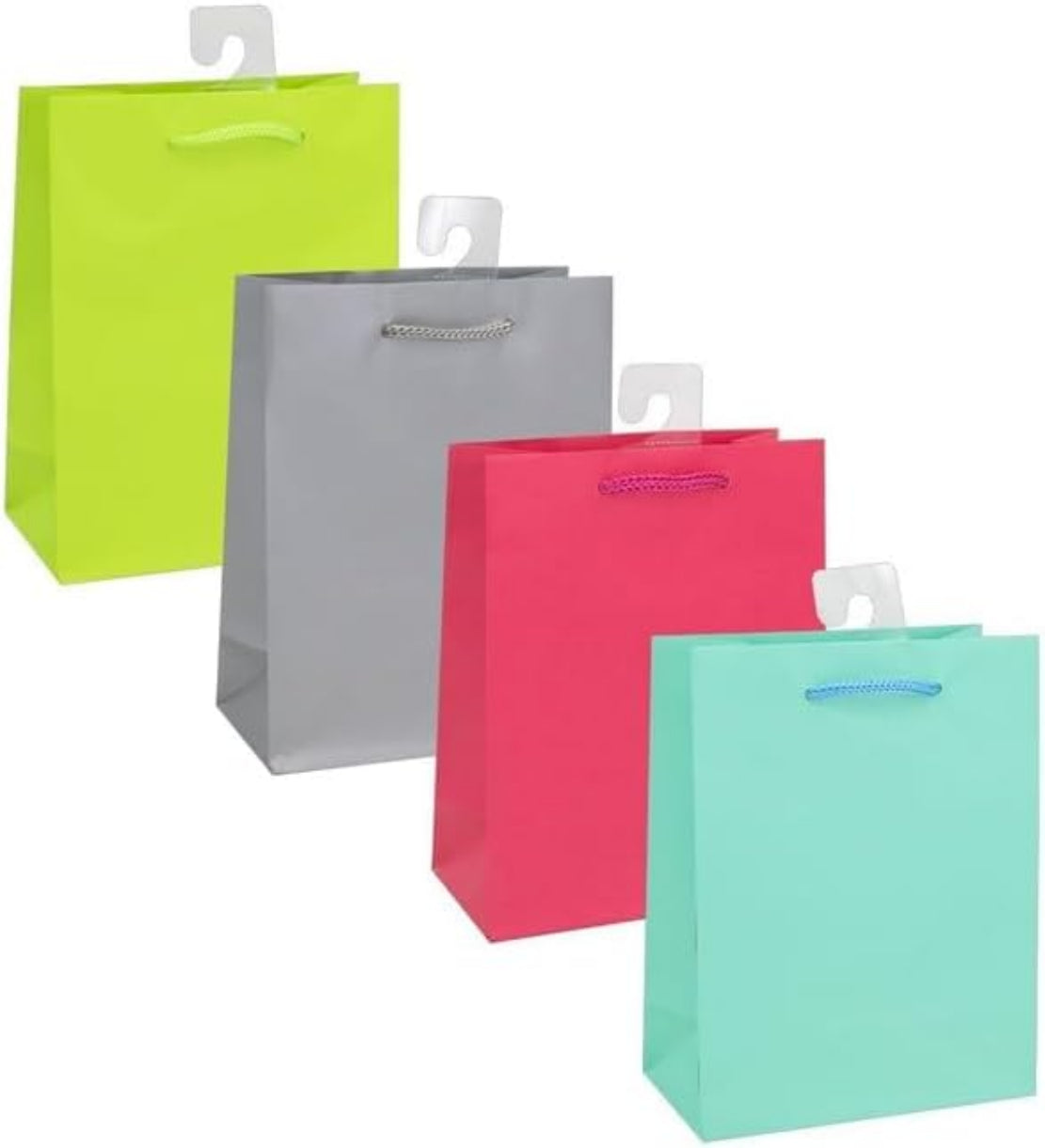 Idena Geschenktasche uni blau gelb rot grün 18x23x8cm 4fach sortiert 128g/m²