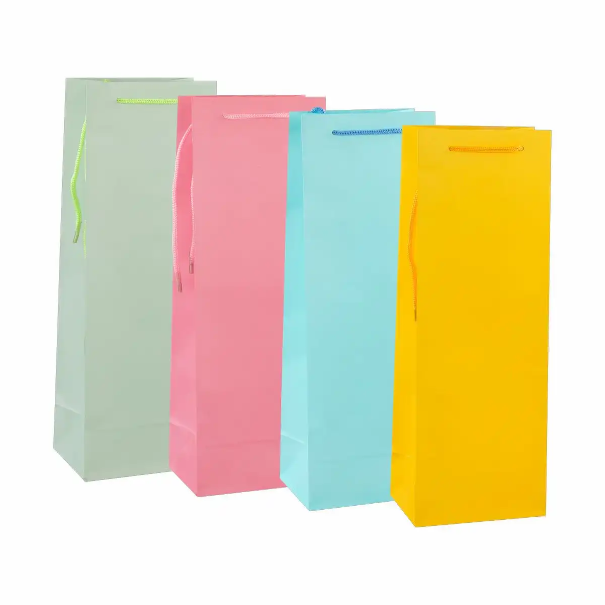 Idena Flaschentasche 12x35x9cm sortiert - Blau Gelb Rot Grün