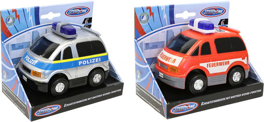 Speedzone Einsatzfahrzeug mit LED-Licht und Bump&Go Funktion